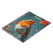 Rotkehlchen-Vogel Notizblock (Linke Seite)