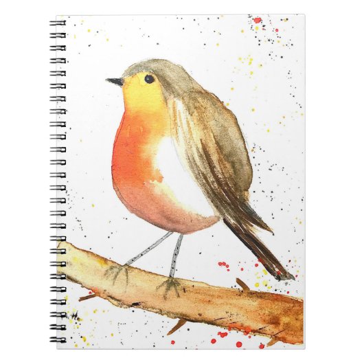 Rotkehlchen Vogel Notizblock (Vorderseite)