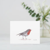 Rotkehlchen Vogel Postkarte (Stehend Vorderseite)