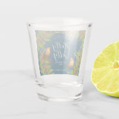 Rotkehlchen-Vögel Stechpalmen-Beeren-Geschäft Dunk Schnapsglas (Rückseite)
