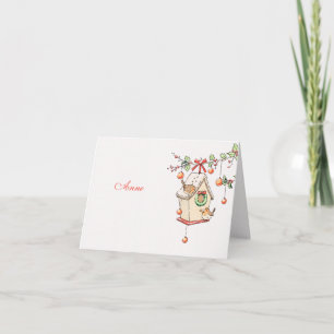 Rotkehlchen-Weihnachts-Tischdekoration Karte