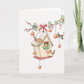 Rotkehlchen Weihnachtskarte Schnee Karte (Vorderseite)