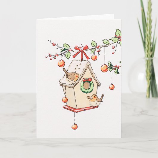 Rotkehlchen Weihnachtskarte Schnee Karte (Vorderseite)