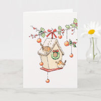 Rotkehlchen Weihnachtskarte Schnee