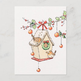 Rotkehlchen-Weihnachtskarte Schnee, Weihnachtskart Feiertagspostkarte