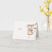 Rotkehlchen-Weihnachtskarte Tischdekoration Karte (Gelbe Blume)