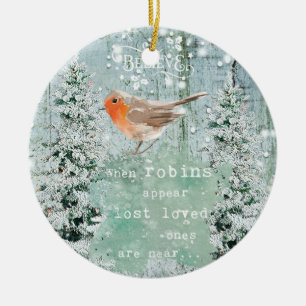Rotkehlchen-Weihnachtsschmuck Winter-Schnee-Dekora Keramik Ornament