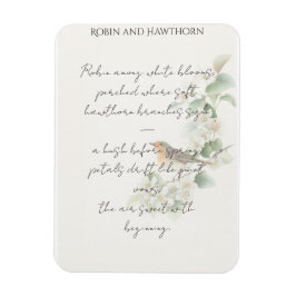 Rotkehlchen & Weißdorn – Bearbeitbare botanische H Magnet