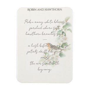 Rotkehlchen & Weißdorn – Bearbeitbare Botanische H Magnet