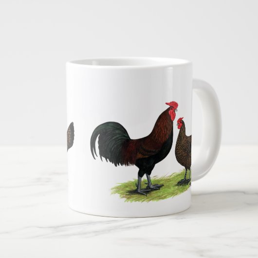 Rotkehlhühner Jumbo-Tasse (Vorderseite Rechts)