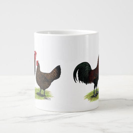 Rotkehlhühner Jumbo-Tasse (Vorderseite)