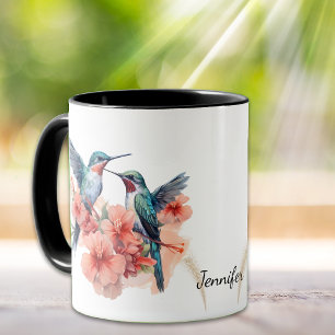 Rotkehlkolibris Orange Blüten Tasse