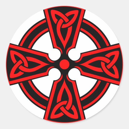 Rotkelkreuz-Saxon-Wikoka-Heide Runder Aufkleber (Vorderseite)