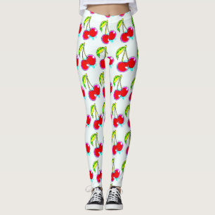Rotkirsche weiß leggings
