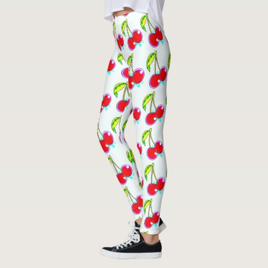 Rotkirsche weiß leggings (Links)