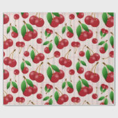 Rotkirschen auf pastellfarbenen kariert geschenkpapier (Flach)