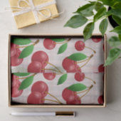 Rotkirschen auf pastellfarbenen kariert seidenpapier (Geschenk)