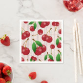 Rotkirschen auf pastellfarbenen kariert serviette (Beispiel)