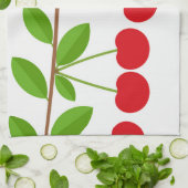 Rotkirschen Geschirrtuch (Gefaltet)
