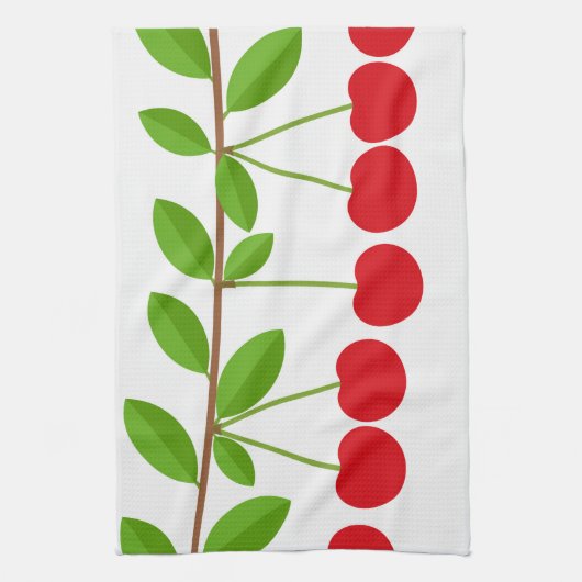 Rotkirschen Geschirrtuch (Vertikal)