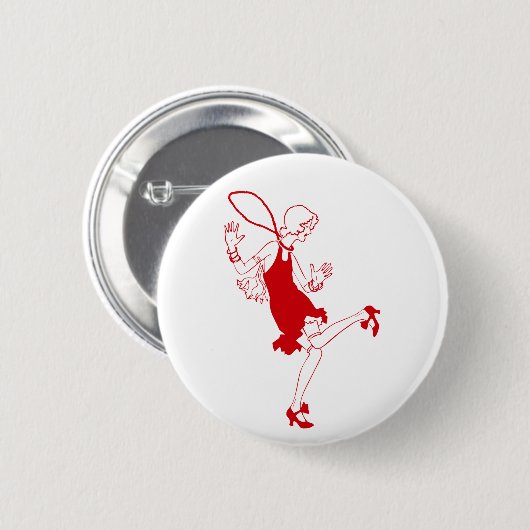 Rotklappenmädchen Button (Vorne & Hinten)