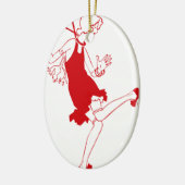 Rotklappenmädchen Keramik Ornament (Links)