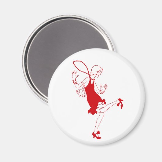 Rotklappenmädchen Magnet (Vorderseite/Rückseite)