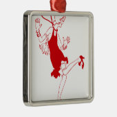 Rotklappenmädchen Ornament Aus Metall (Rechts)