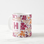 Rotklee-Kleeblatt monogrammierter St. Patrick`s Ta Kaffeetasse (Vorderseite Links)