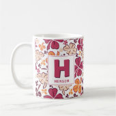 Rotklee-Kleeblatt monogrammierter St. Patrick`s Ta Kaffeetasse (Links)