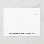Rotkohl und Knoblauch Vincent van Gogh Postkarte (Rückseite)