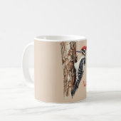 Rotkopf-Specht-Vogel Kaffeetasse (Vorderseite Links)