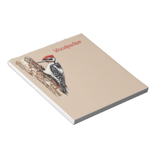 Rotkopf-Specht-Vogel Notizblock (angewinkelt)