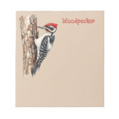 Rotkopf-Specht-Vogel Notizblock (Vorderseite)