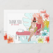 Rotkopfbrille für tropischen Glitzer Junggeselinne Dankeskarte (Vorne/Hinten)