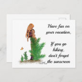 Rotkopffahrer-Rucksack Pinup Girl Postcard Postkarte (Vorne/Hinten)