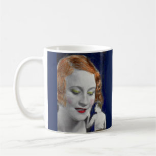 Rotkopffrau und ihr winzig kleiner Ehemann aus den Kaffeetasse