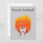 Rotkopffrauen, Rotes Feuerhaus Einladungspostkarte (Vorne/Hinten)