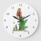 Rotkopfhalterung Pinup Girl Wall Uhr (Vorderseite)