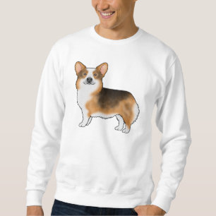 Rotköpfige Tri Pembroke Welsh Corgi Hund Zeichnung Sweatshirt
