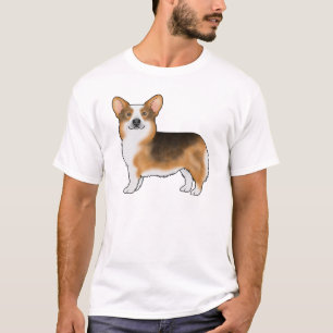 Rotköpfige Tri Pembroke Welsh Corgi Illustration T-Shirt