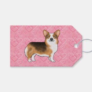 Rotköpfige Tri Pembroke Welsh Corgi Liebe Rosa Geschenkanhänger