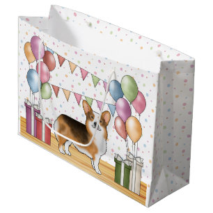 Rotköpfiger dreifarbiger Pembroke Corgi Pastell-Ge Große Geschenktüte