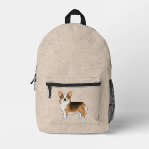 Rotköpfiger dreifarbiger Pembroke Welsh Corgi süße Bedruckter Rucksack