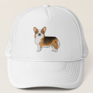 Rotköpfiger dreifarbiger Pembroke Welsh Corgi süße Truckerkappe