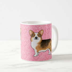 Rotköpfiger Tri Pembroke Welsh Corgi Rosa Herzen Kaffeetasse