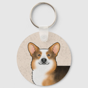 Rotköpfiges dreifarbiges Pembroke Welsh Corgi Port Schlüsselanhänger