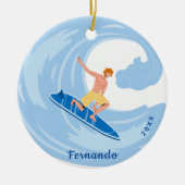 Rotkopfjungen surfen Rotes Haar Wassersport gestor Keramik Ornament (Vorne)