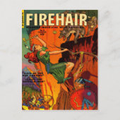 Rotkopfkriegermädchen kämpfen Wölfe Postkarte (Vorderseite)