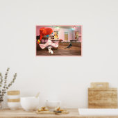 Rotkopfmädchen Ballett tanzen. Poster (Küche)